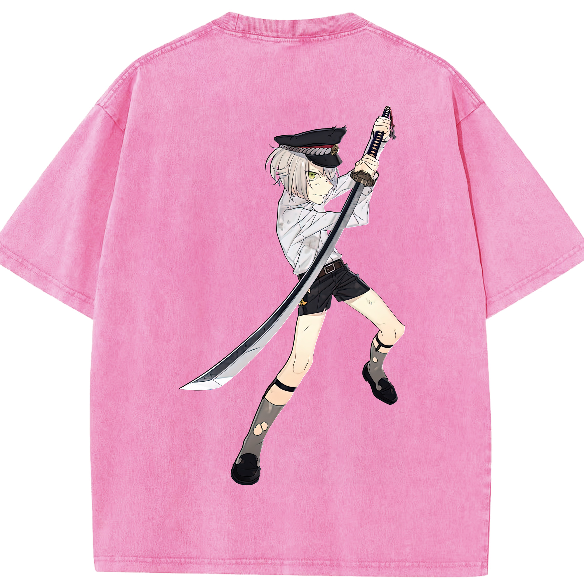 （画像用） 刀剣乱舞 Touken Ranbu 綿100% ヴィンテージ風 半袖Tシャツ（背面プリント）